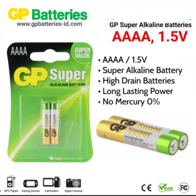 Baterai Alkaline Gp Super AAAA 1.5v 2BP