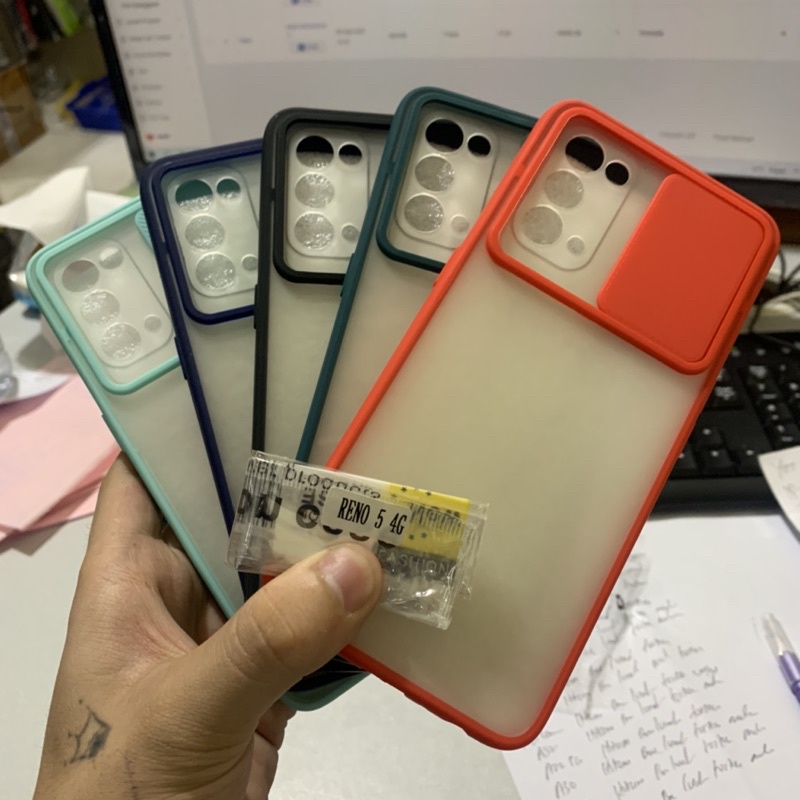 Slide Case Oppo Reno 5 4G / 5G Reno 4 PRO - Softcase Hard Sleding Protection Camera - UA