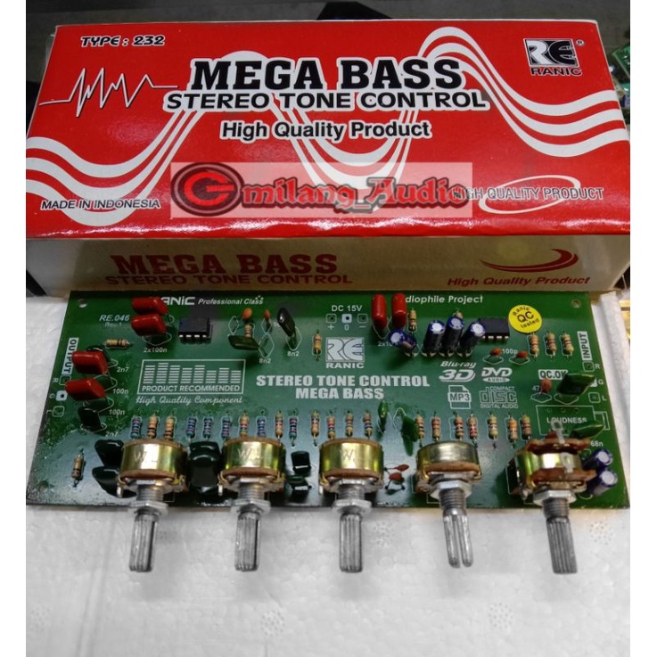 Kit tone control stereo Mega Bass