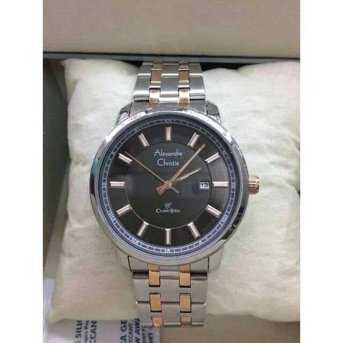 Jam Tangan Pria Alexandre Christie AC 8511 MD SVRGBL silver rosegold black