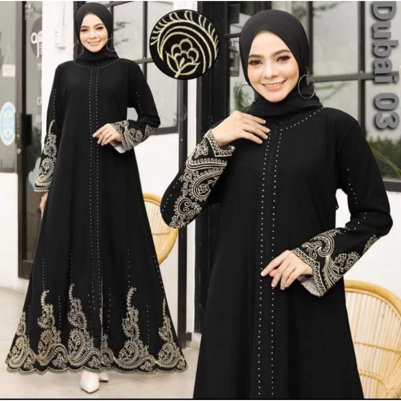 Abaya dubai 03 Gamis Maxi Dress Arab Saudi Bordir Turki Dubai Turkey Jubah