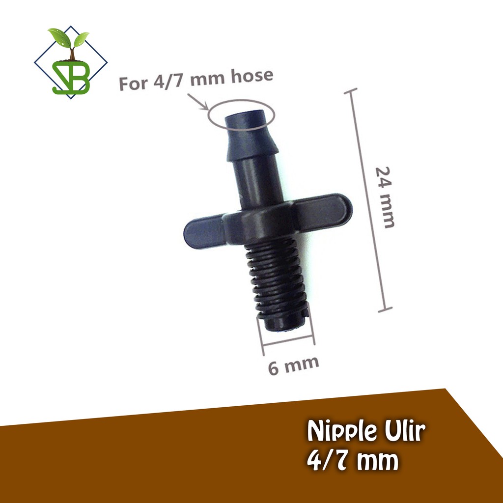 Neple Nepel Ulir 7mm / Nipple Ulir 7mm untuk selang 4/7mm