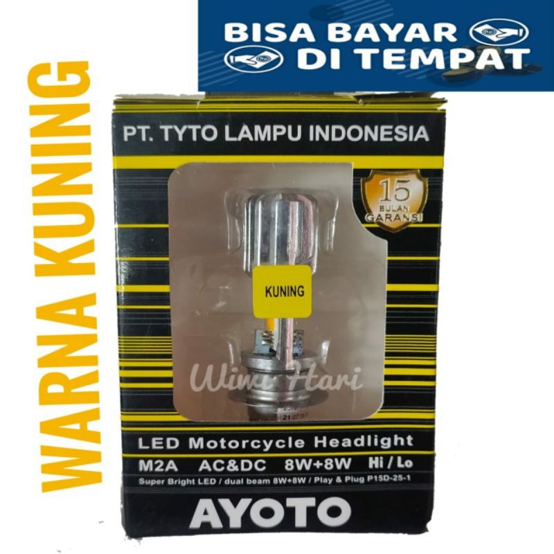 Lampu Depan Ayoto H6 M2A 2led AC DC Sinar Kuning 16watt WMP-0957