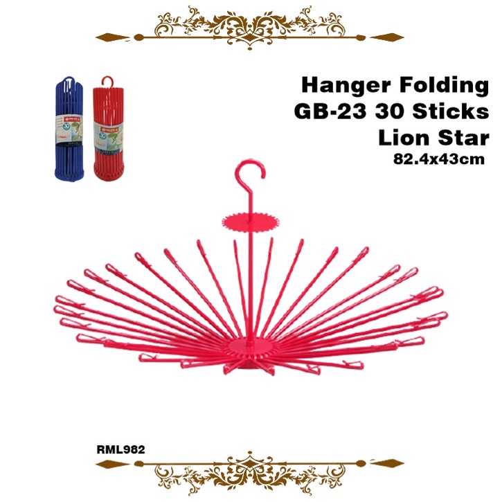 Hanger/Jemuran Lipat Folding G-23 30 Sticks Lion Stars