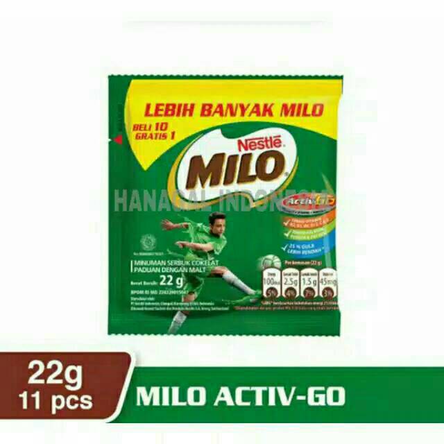 

MILO Sachet @22 gr ( 10 + 1 sachet )