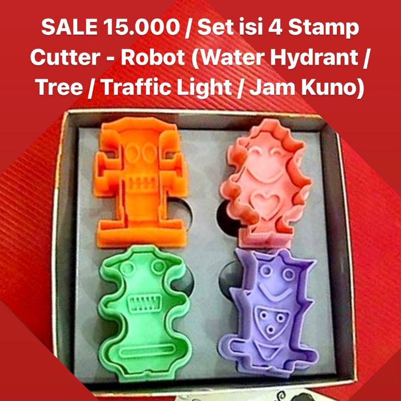

SALE 15.000 / Set isi 4 Stamp Cutter - Robot
