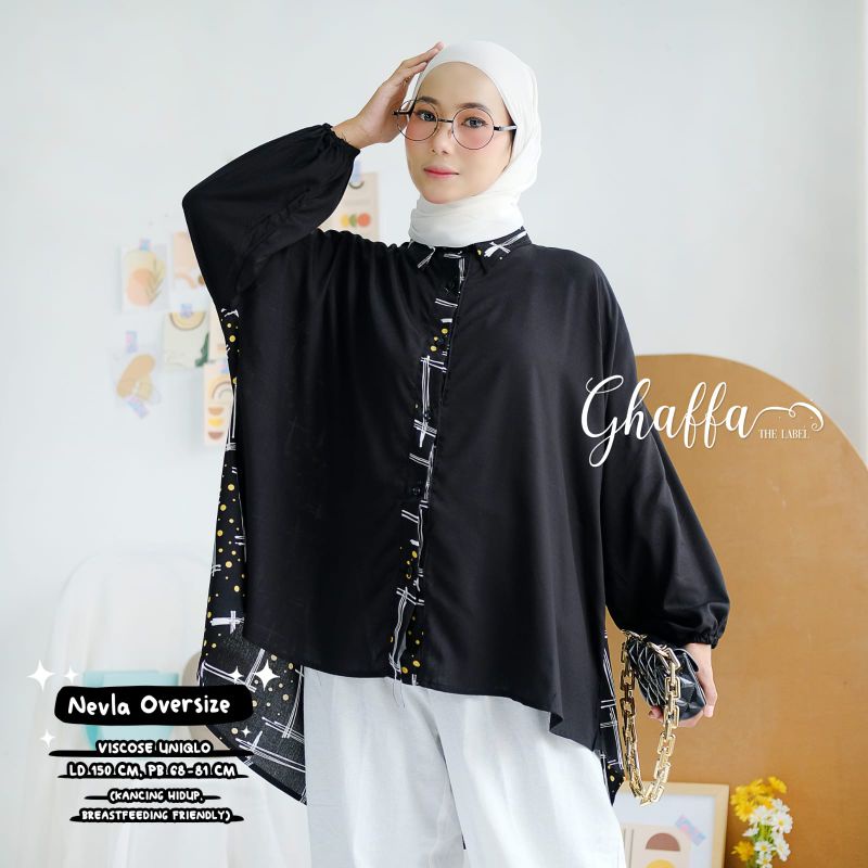 Blouse polos motif modern / Nevla oversize by ghaffa the label / oversize motif modern