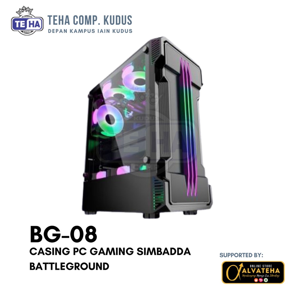 Casing PC Gaming Tanpa Power Supply Simbadda BG08 Casing CPU Gaming