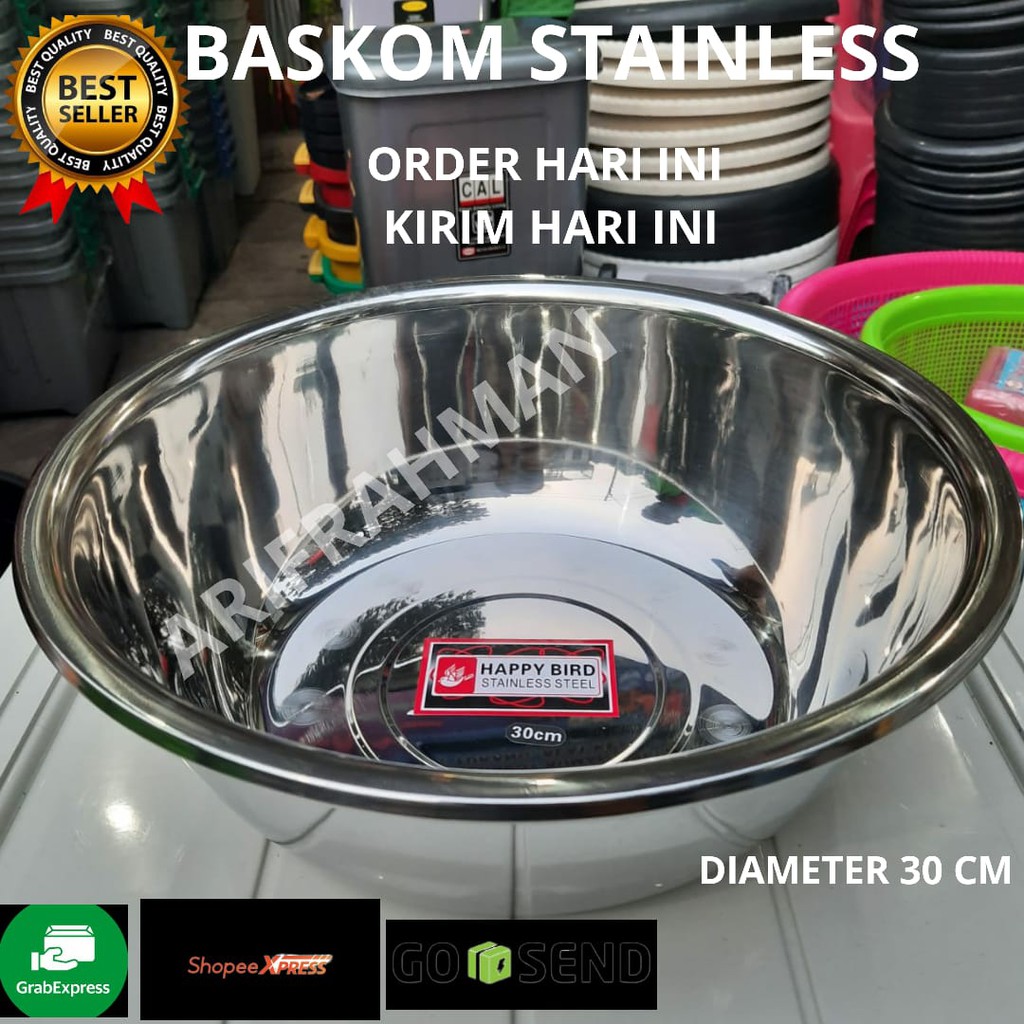 TOP BRAND!!! Baskom Stainless / Wadah Adonan Stainless Uk 26-30-36 cm