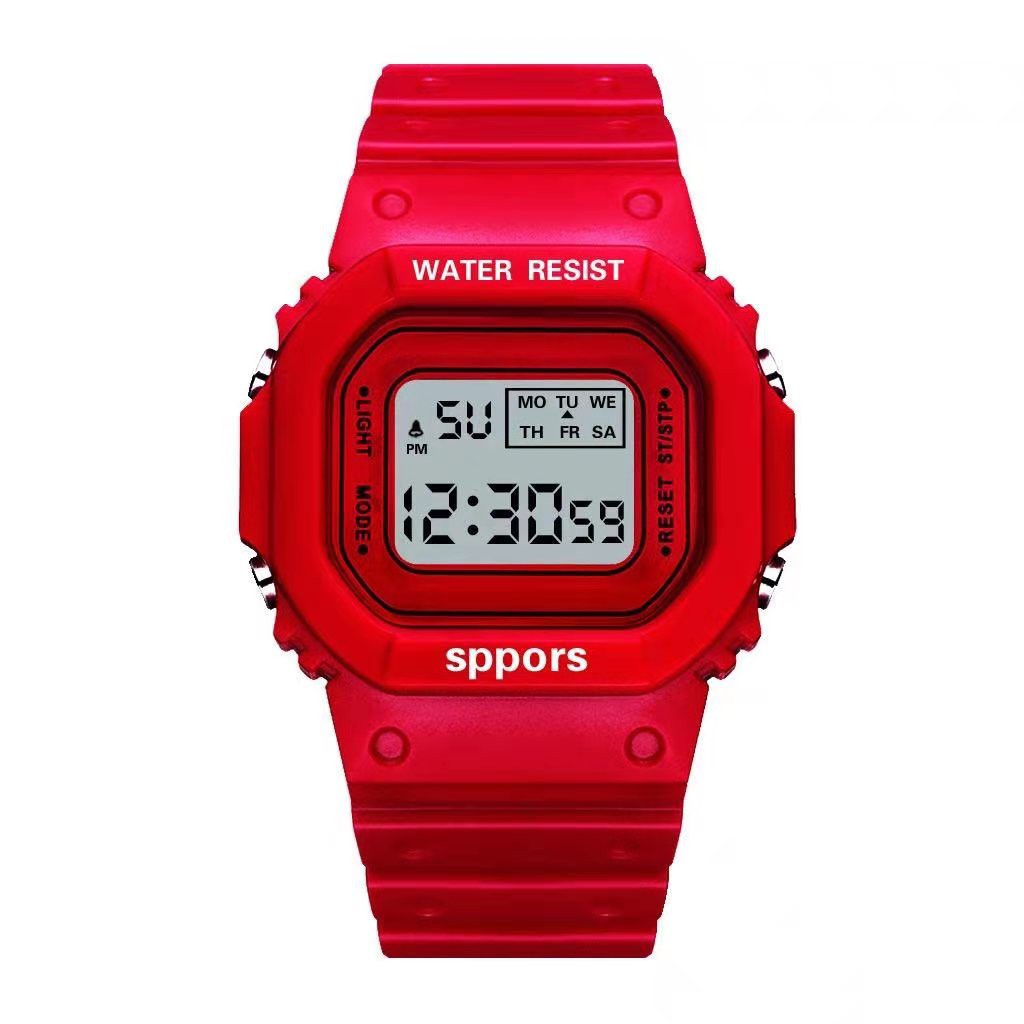 COD -  J5041 Jam Tangan Wanita Student Waterproof Digital Watch / Jam Fashion Korea Style Digital-Merah