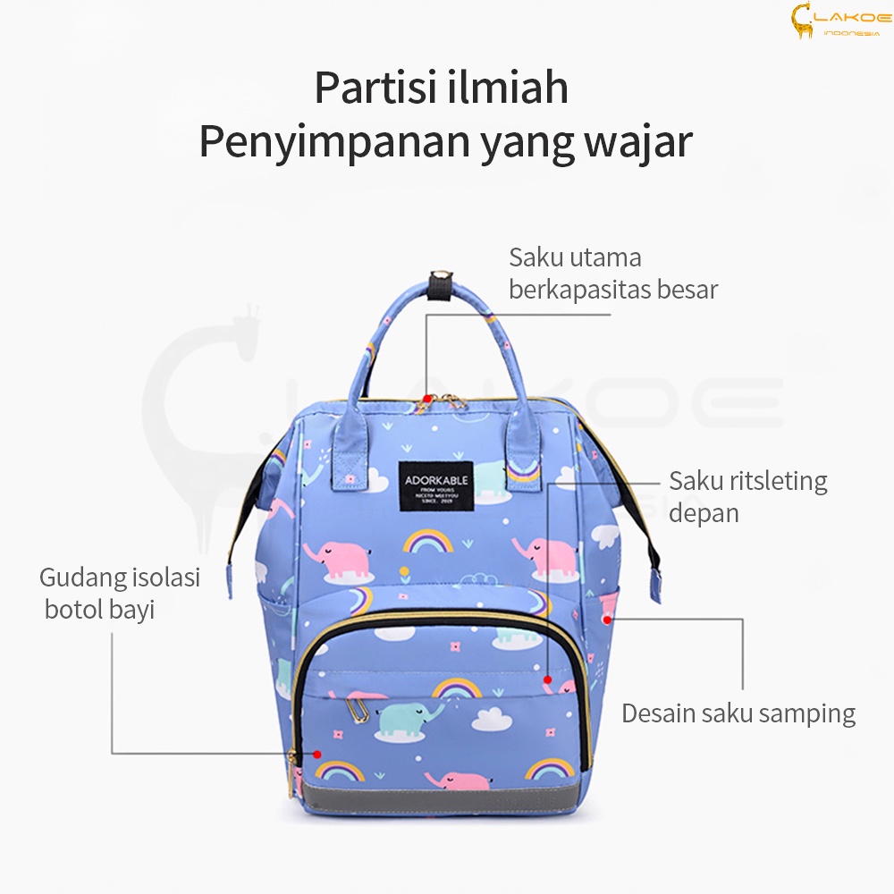 LAKOE Tas Bayi Multifungsi Baby diaper bag tas Perlengkapan bayi