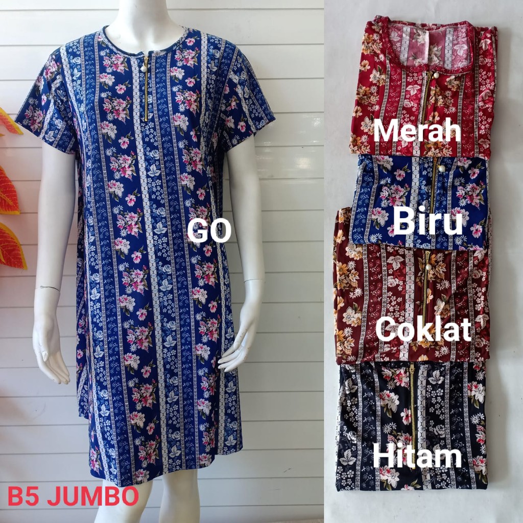 gof SR DASTER/DRESS SUPER JUMBO Wanita Casual Motif Polos Pakaian Perempuan Lengan Pendek