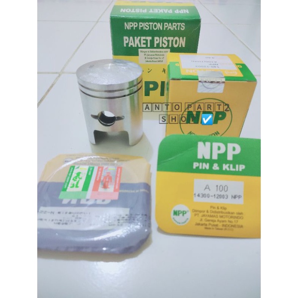 PISTON KIT SUZUKI A 100 / GP 100 ( PISTON + RING SEHER + PEN & KLIP ) OS OVER SIZE ( STD - 25 - 50 -