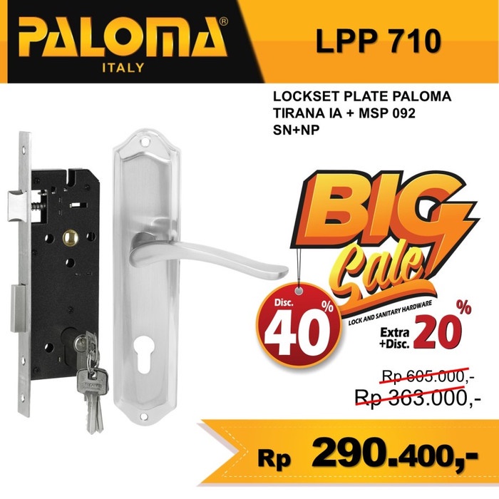 Paloma Kunci Pintu Set Handle Pintu Handle Set LockSet Roses Tirana LPP 710