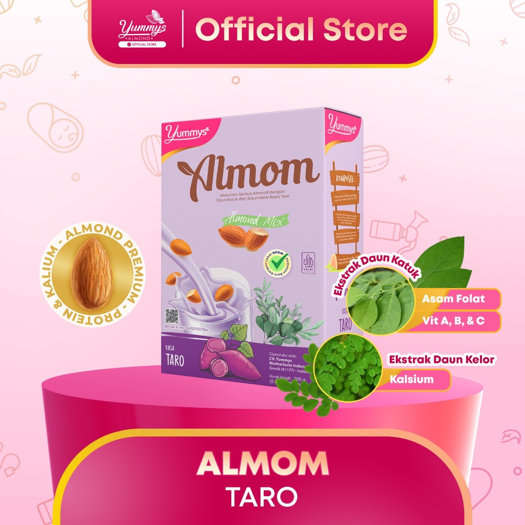 Jual Almom Susu Almond Milk Pelancar Asi Untuk Ibu Hamil 7 Bulan Hingga Menyusui 1 Box Taro 2854