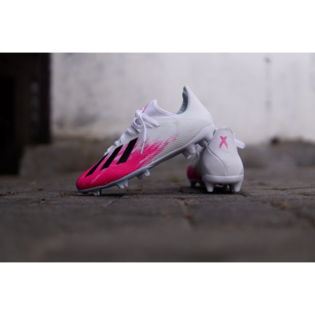 Sepatu Bola Adidas X 19.3 FG - White Pink  Original