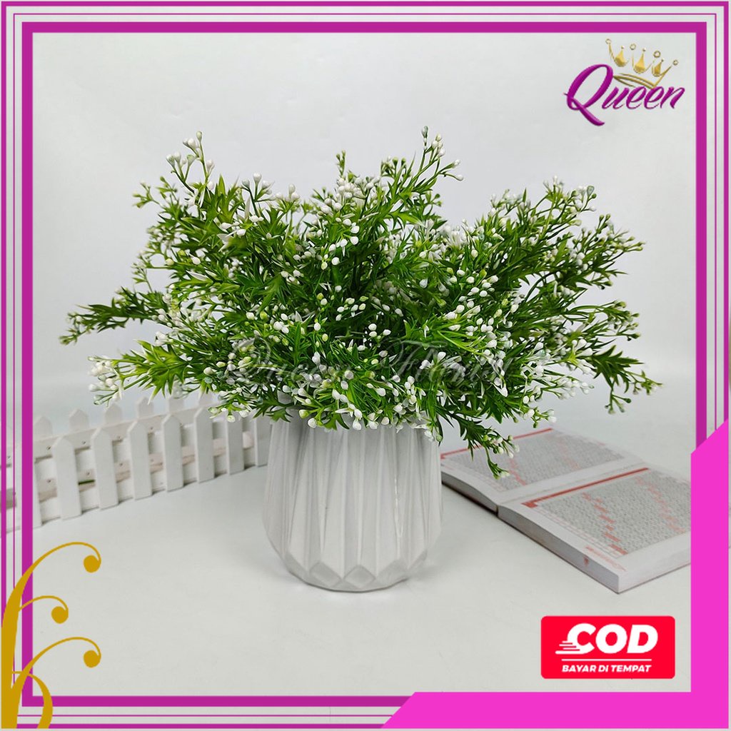 Bunga Baby Breath cabang 5 artificial /Nanas Menik hiasan pikkok gypso termurah dekorasi Plastik imitasi buatan import homedecor gypsophila