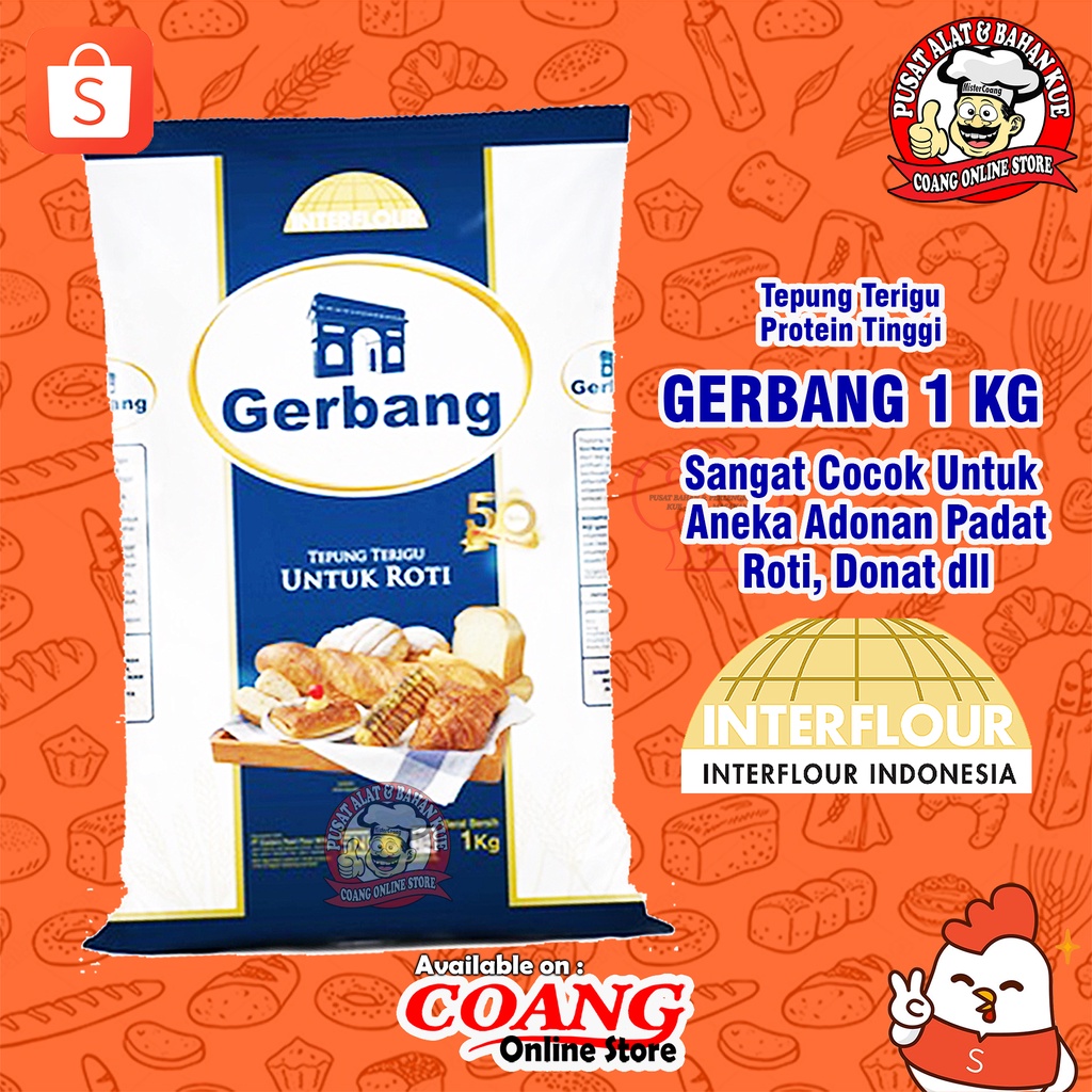 

TEPUNG TERIGU GERBANG KEMASAN 1 KG - TERIGU PROTEIN TINGGI
