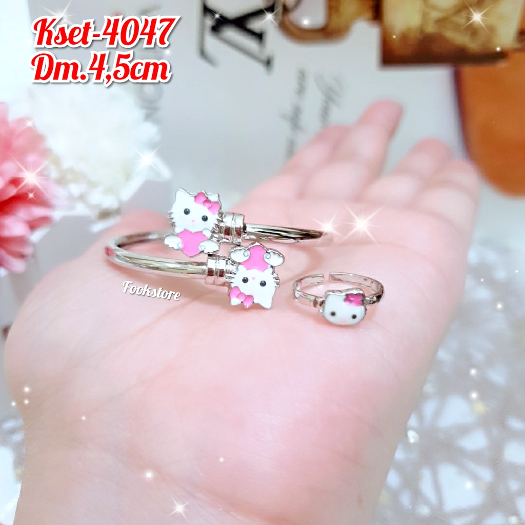 PERHIASAN SET GELANG ANAK GRATIS CINCIN MOTIF KARTUN/COD