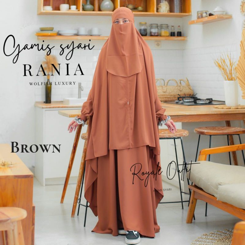 Gamis Syar'i Rania Ori Royale Hijab - Set Syar'i Long Khimar Free Bandana