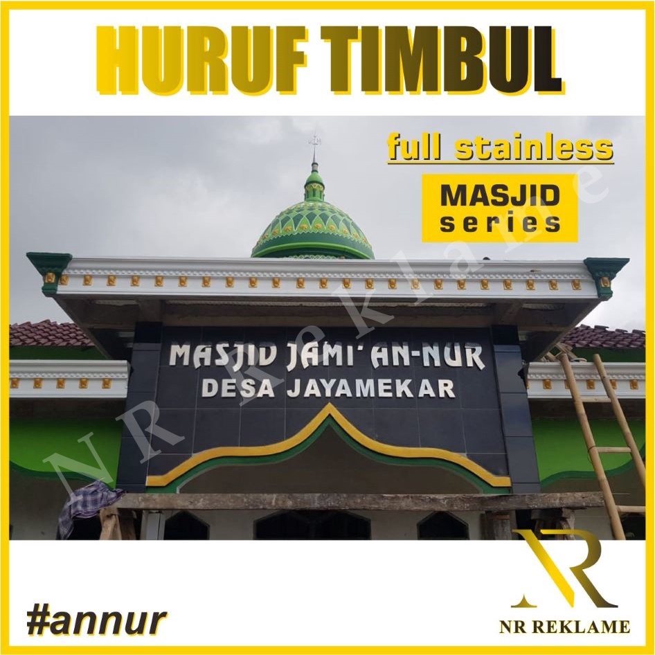 Huruf Timbul Stainless MASJID 3 Dimensi