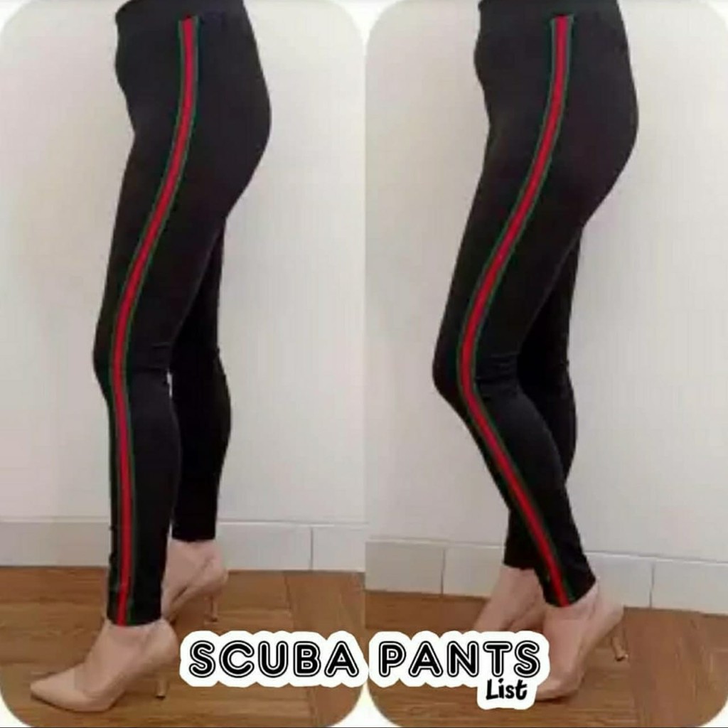 Scuba Double List Samping / Pants List Pensil Bahan Scuba