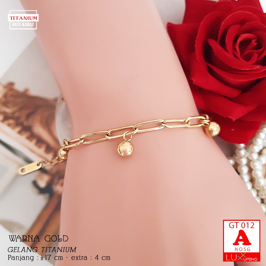 GT 012- Gelang Titanium Wanita Cantik Mata Zirkon Perhiasan Wanita Fashion Korea - Luxx Xuping