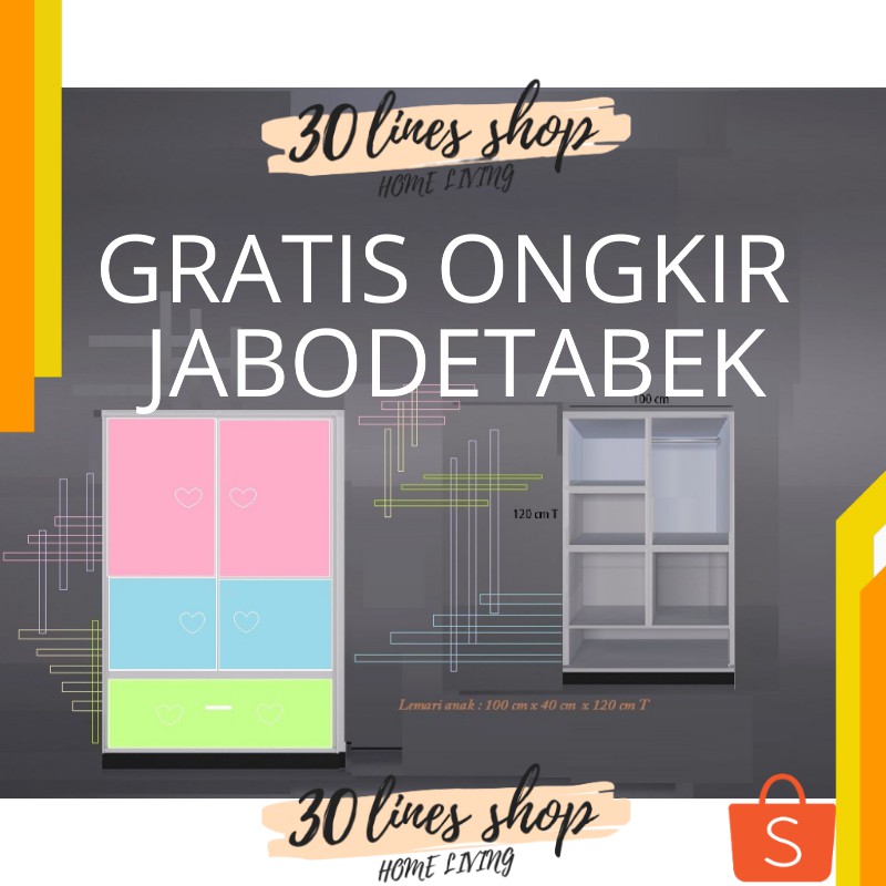 Lemari pakaian anak  kayu minimalis karakter  Lemari minimalis  Lemari anak