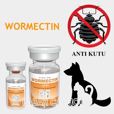 WORMECTIN Obat Kucing Anjing Anti Kutu Parasit Gatal Murah Ampuh Hewan Peliharaan Ori 2ml & 5ml Sunt