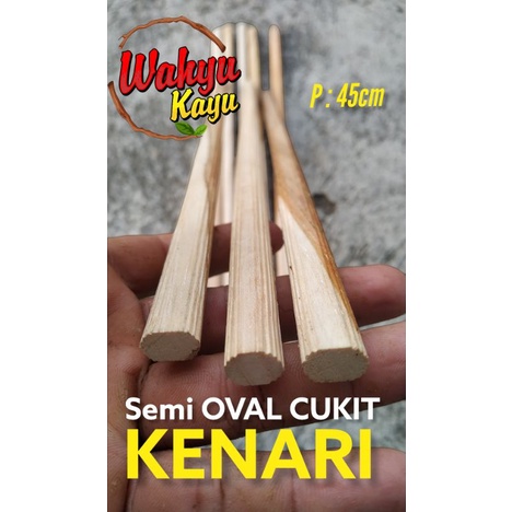 TANGKRINGAN KENARI SEMI OVAL SERUT KAYU JATI