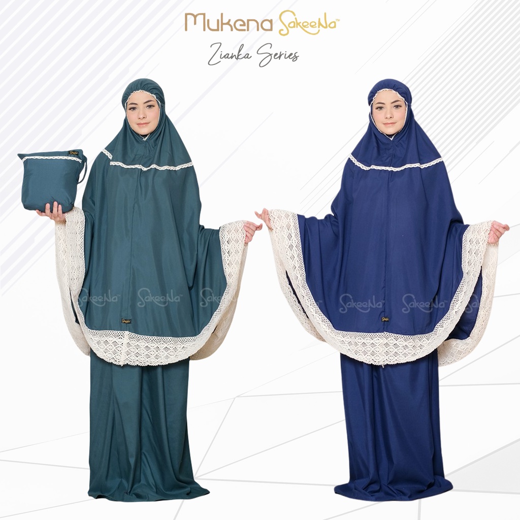 Mukena Katun Polos Premium Renda Traveling Dewasa Zianka Series SakeeNa