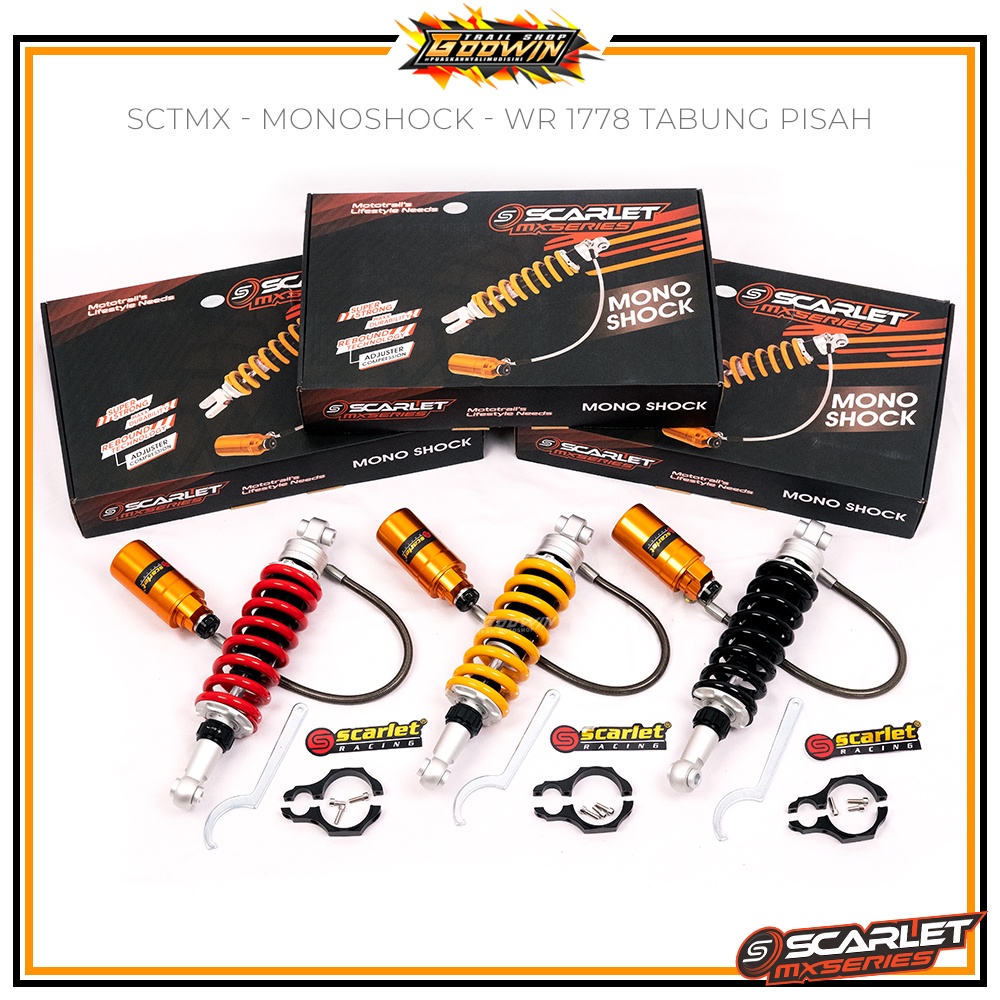 Shockbreaker Monoshock SCARLET MX 1758 CRF 150L KLX 150 1768 Yamaha WR 155 Tabung Pisah Adjuster