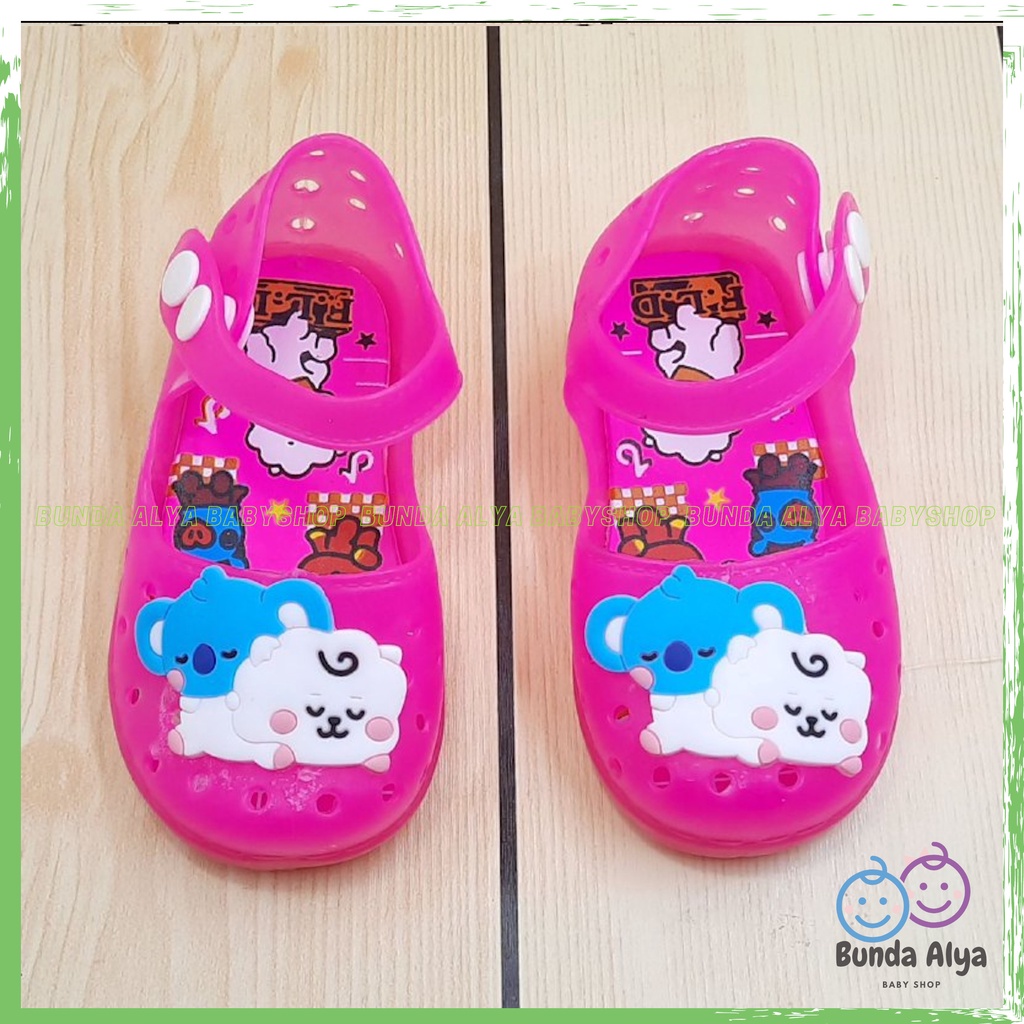 Sepatu Anak Perempuan Jelly LED Usia 6 Sampai 18 Bulan - Sepatu Anak Cewek Jelly Lampu Motif FANTA Sepatu Jelly Lentur Elastis Anti Licin Model Tali Sepatu LED Jelly Anak