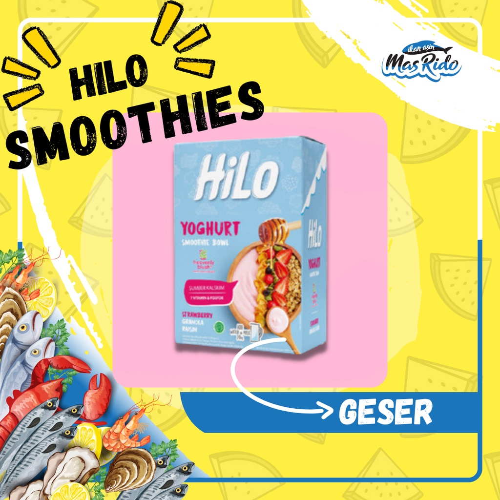 

Hilo Yoghurt Smoothie Bowl Strawberry Granola Raisin 30 gram Murah
