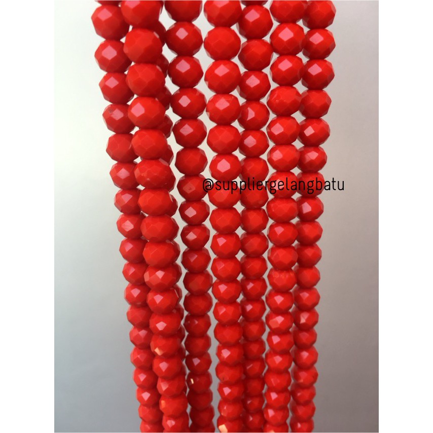 Crystal Ceko kilap 10mm ORANGE oren kilap doff bahan manik manik kraft aksesoris supplier grosir