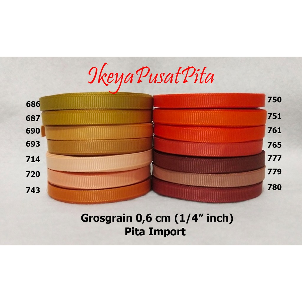 

(10 yard) Pita Grosgrain Polos 0,6 cm (1/4" inch) | Pita import | Grosgrain Ribbon 6 mm pg 12 | Toko Bahan Craft | Ikeya Pusat Pita