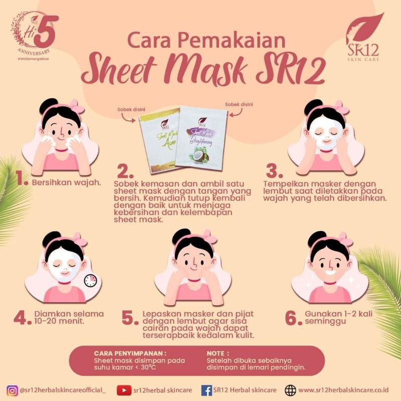 Sheet Mask SR12 - sheetmask brightening sr12 - sheetmask acne sr12 - Acne dan Brightening