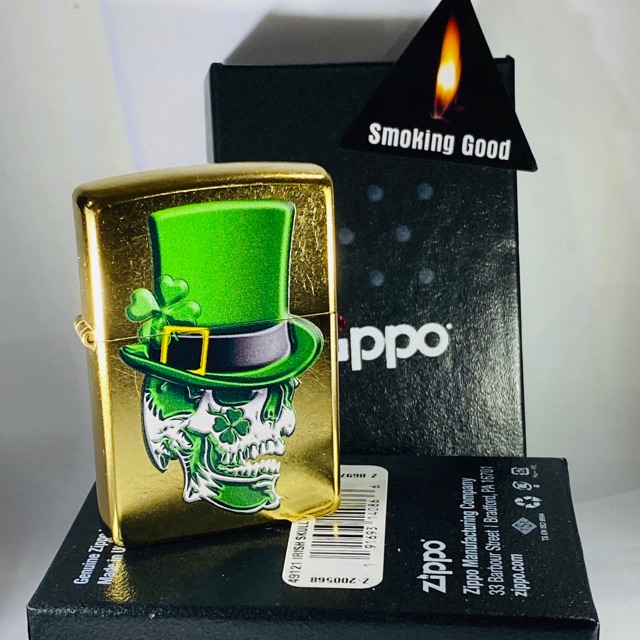 original zippo 49121 Irirsh skull
