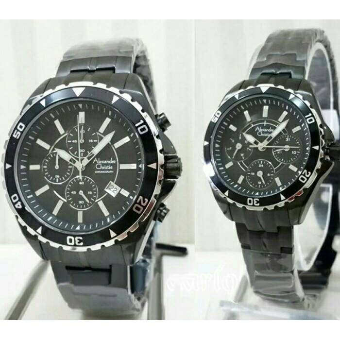 ALEXANDRE CHRISTIE WATCH AC 6389 COUPLE FULL BLACK