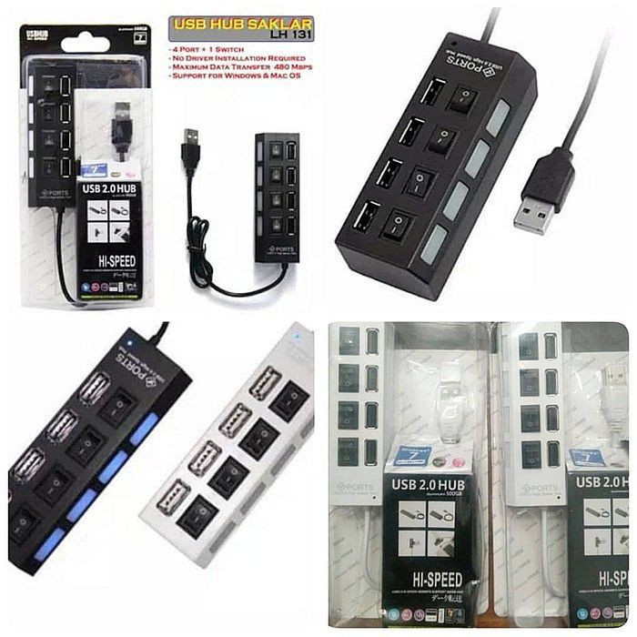 USB Hub 4 Port On Off