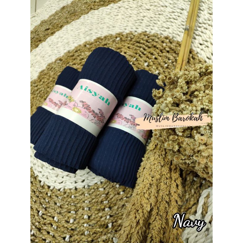 PASHMINA PLISKIT PLISKET PLEATED CERUTY BABYDOLL PREMIUM/ PASHMINA PLISKET LIDI CABANG/PLEATED SHAWL-Navy