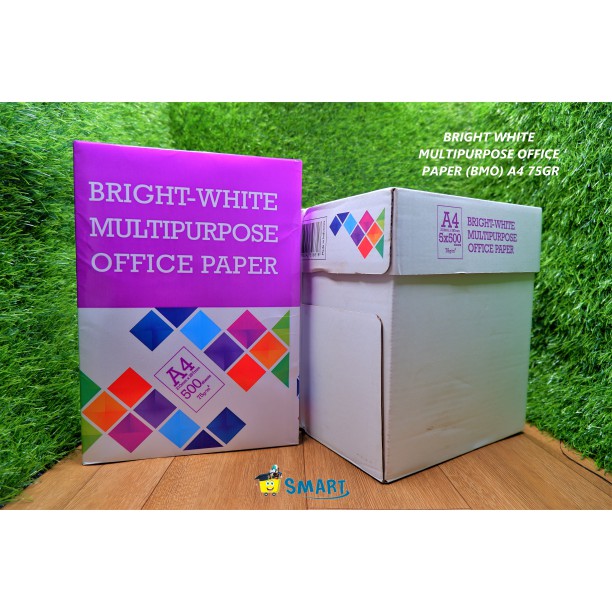 Jual KERTAS HVS BRIGHT WHITE MULTI PURPOSE OFFICE PAPER (BMO)A4 75 GRAM