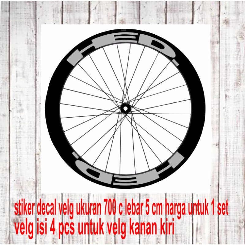 stiker decal velg rim hed 700c fixie roadbike lebar 5 cm