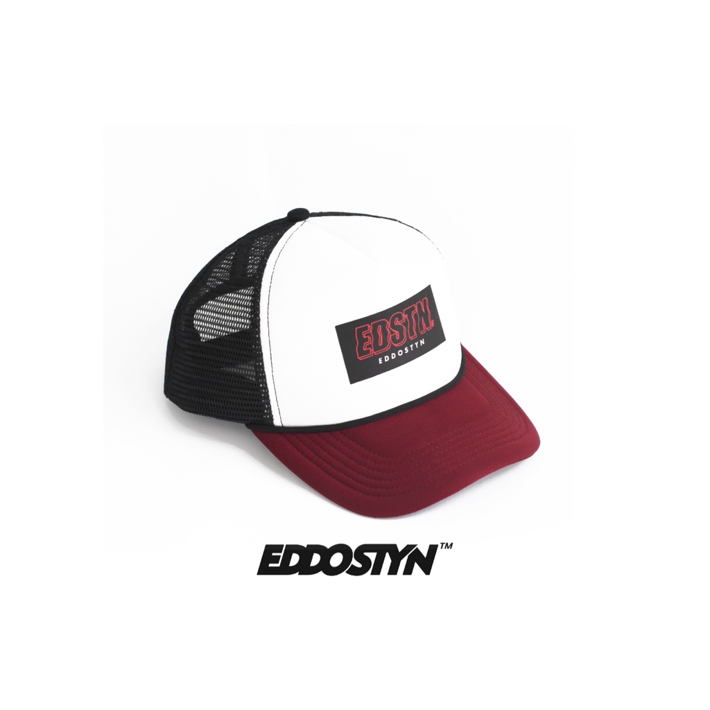 Eddostyn Topi Trucker Jaring Original Distro Pria Dewasa Maron Black