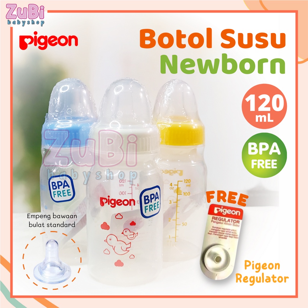 120ml+REGULATOR PIGEON Botol Susu Bayi Anak Perlengkapan Baby Baru Lahir Newborn Peralatan Makan Asi