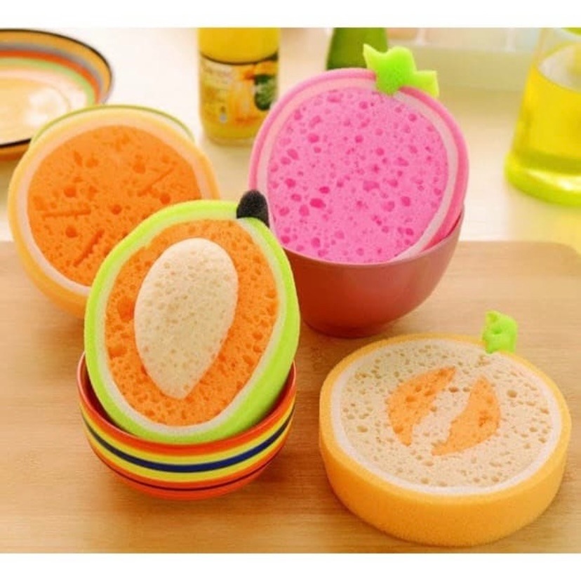 Spons Sponge Cuci Piring Motif Buah