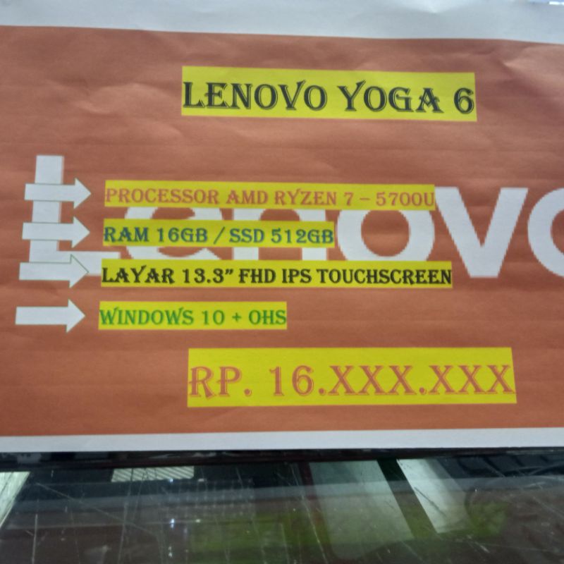 LENOVO YOGA 6 RYZEN 7 5700U 16GB SSD 512GB