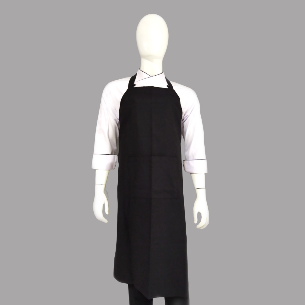 Chef Wear Apron /Celemek Full Hitam (Panjang 100cm)