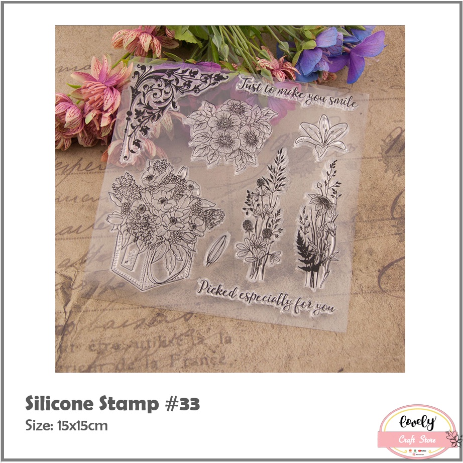 

LovelyCraftStore | Silicone Stamp S 33 - Transparent Silicone rubber Clear Stamp Stempel Silikon Transparan untuk journal, cards, art craft, scrapbook