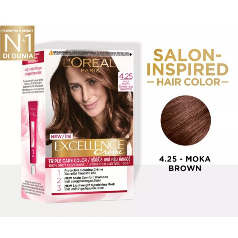 L'Oreal Paris Excellence Crme 4.25 - Moka Brown,Semir Loreal,Hair Color Loreal,Loreal Hair Color